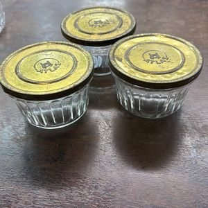 Vintage Hazel Atlas Jelly Glass Jar with metal tin lid